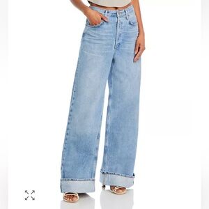 Agolde Light Blue Wide Leg Flare Jeans
